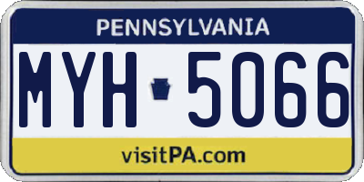PA license plate MYH5066