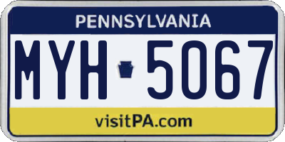 PA license plate MYH5067