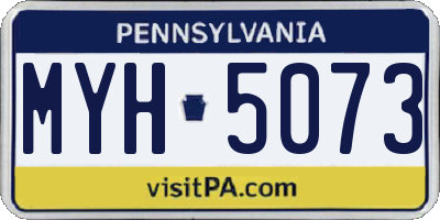 PA license plate MYH5073
