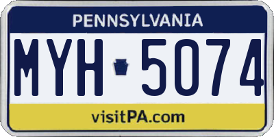 PA license plate MYH5074