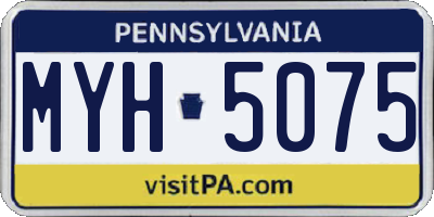 PA license plate MYH5075