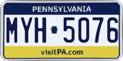 PA license plate MYH5076