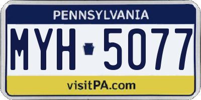 PA license plate MYH5077