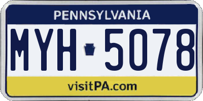 PA license plate MYH5078