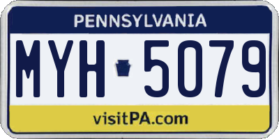 PA license plate MYH5079