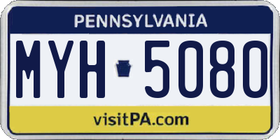 PA license plate MYH5080