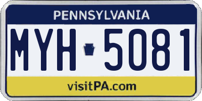 PA license plate MYH5081