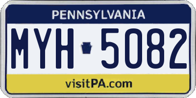 PA license plate MYH5082