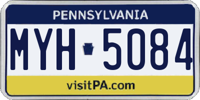 PA license plate MYH5084