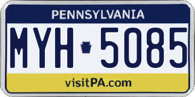 PA license plate MYH5085