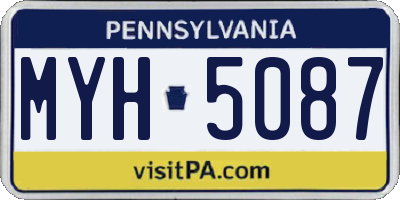 PA license plate MYH5087
