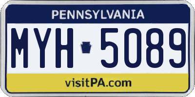 PA license plate MYH5089