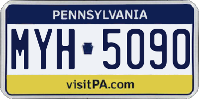 PA license plate MYH5090