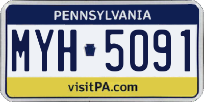 PA license plate MYH5091
