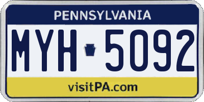 PA license plate MYH5092
