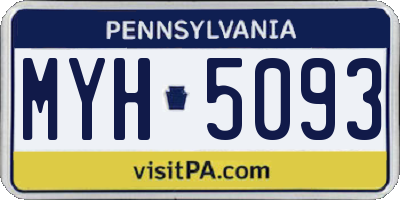 PA license plate MYH5093