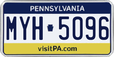 PA license plate MYH5096