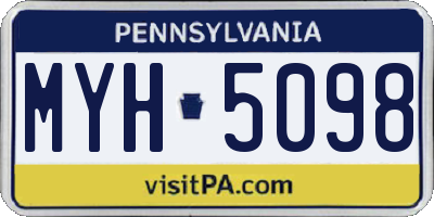 PA license plate MYH5098
