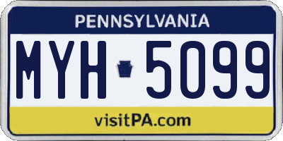 PA license plate MYH5099
