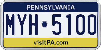 PA license plate MYH5100