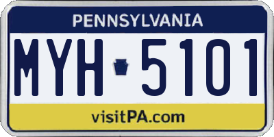 PA license plate MYH5101