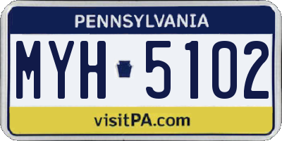 PA license plate MYH5102
