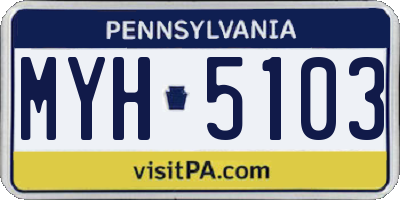 PA license plate MYH5103