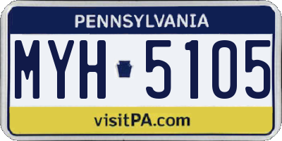 PA license plate MYH5105