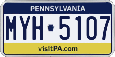 PA license plate MYH5107