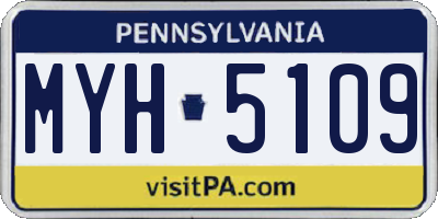 PA license plate MYH5109