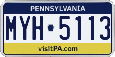 PA license plate MYH5113