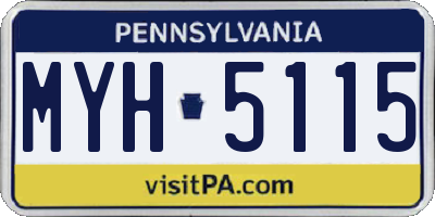 PA license plate MYH5115