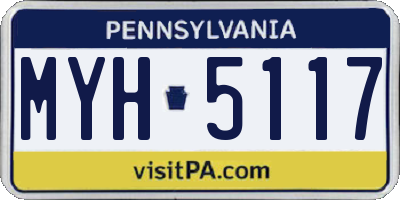 PA license plate MYH5117