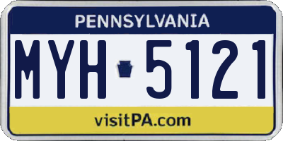 PA license plate MYH5121