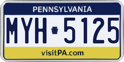 PA license plate MYH5125