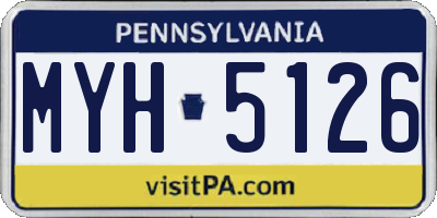 PA license plate MYH5126