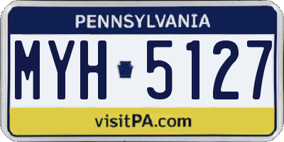PA license plate MYH5127
