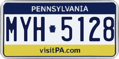 PA license plate MYH5128