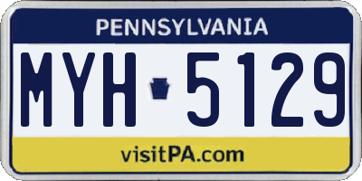 PA license plate MYH5129