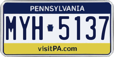 PA license plate MYH5137