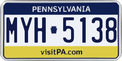 PA license plate MYH5138