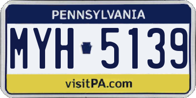 PA license plate MYH5139