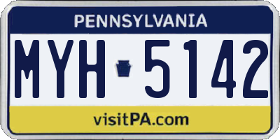 PA license plate MYH5142