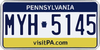PA license plate MYH5145