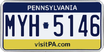 PA license plate MYH5146