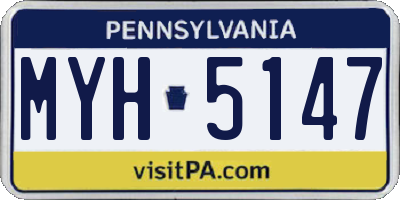 PA license plate MYH5147
