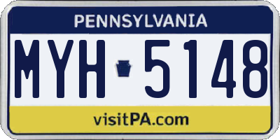 PA license plate MYH5148