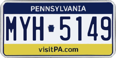 PA license plate MYH5149