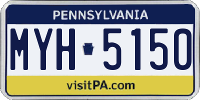 PA license plate MYH5150