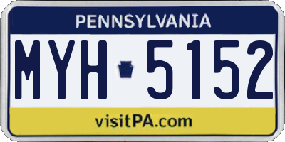 PA license plate MYH5152